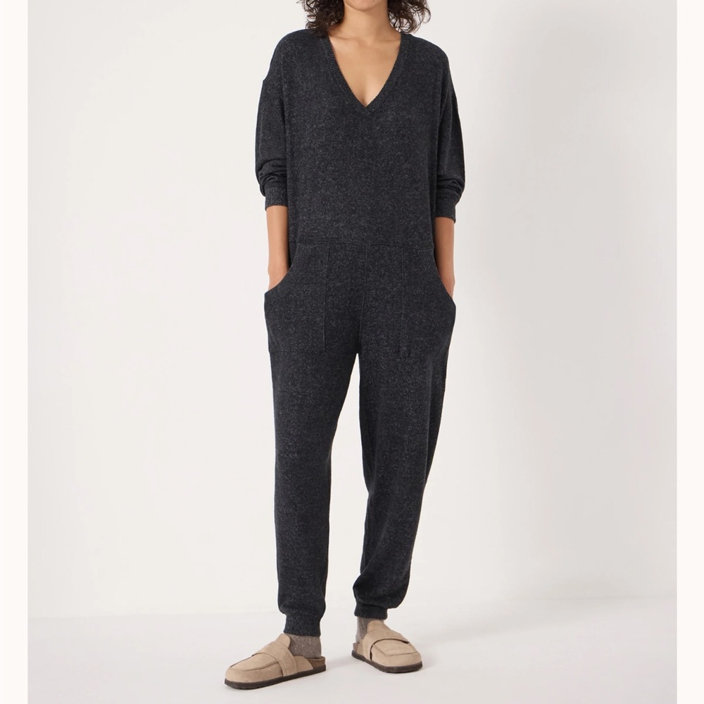 NWT Hush UK Elle Supersoft V-Neck Onesie, Charcoal Marl, Size M